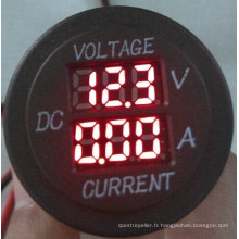 Voltmètre Ambre Meter 2 en 1 LED Numérique pour Voitures Bateaux